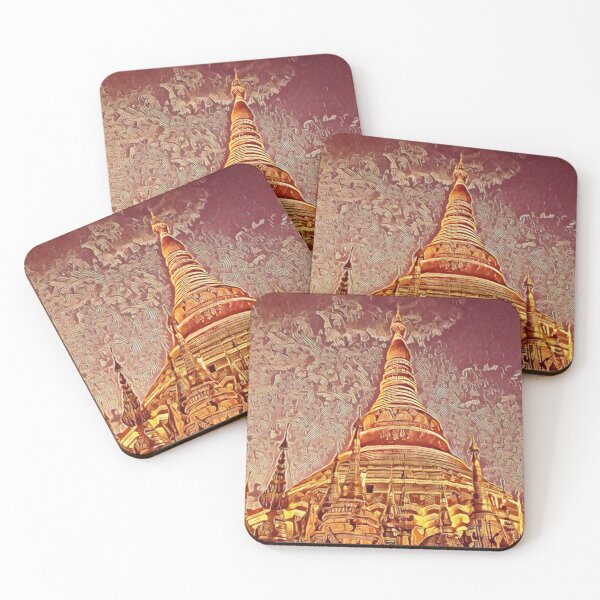 Item preview, Myanmar Shwedagon Pagoda Illustration Red Fallacy Style designed and sold by D4li98.