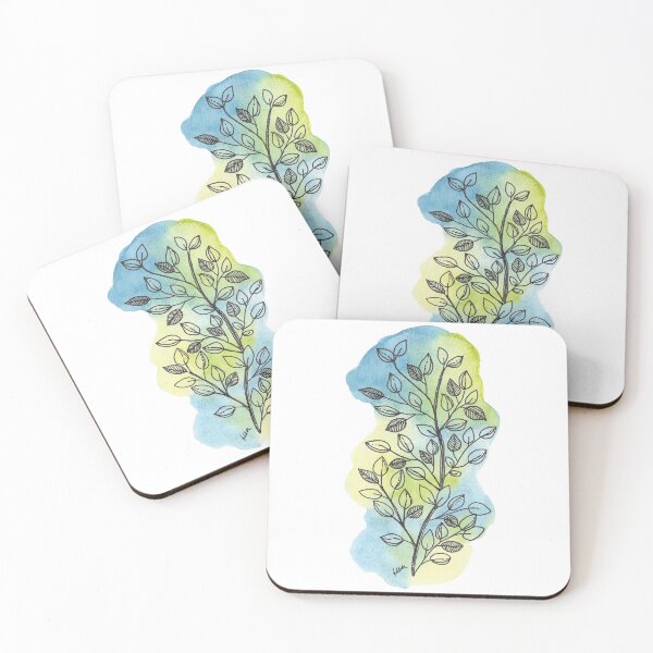 Item preview, Blue and green leaves designed and sold by kslittleworld.