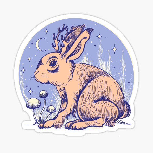 Little jackalope Sticker