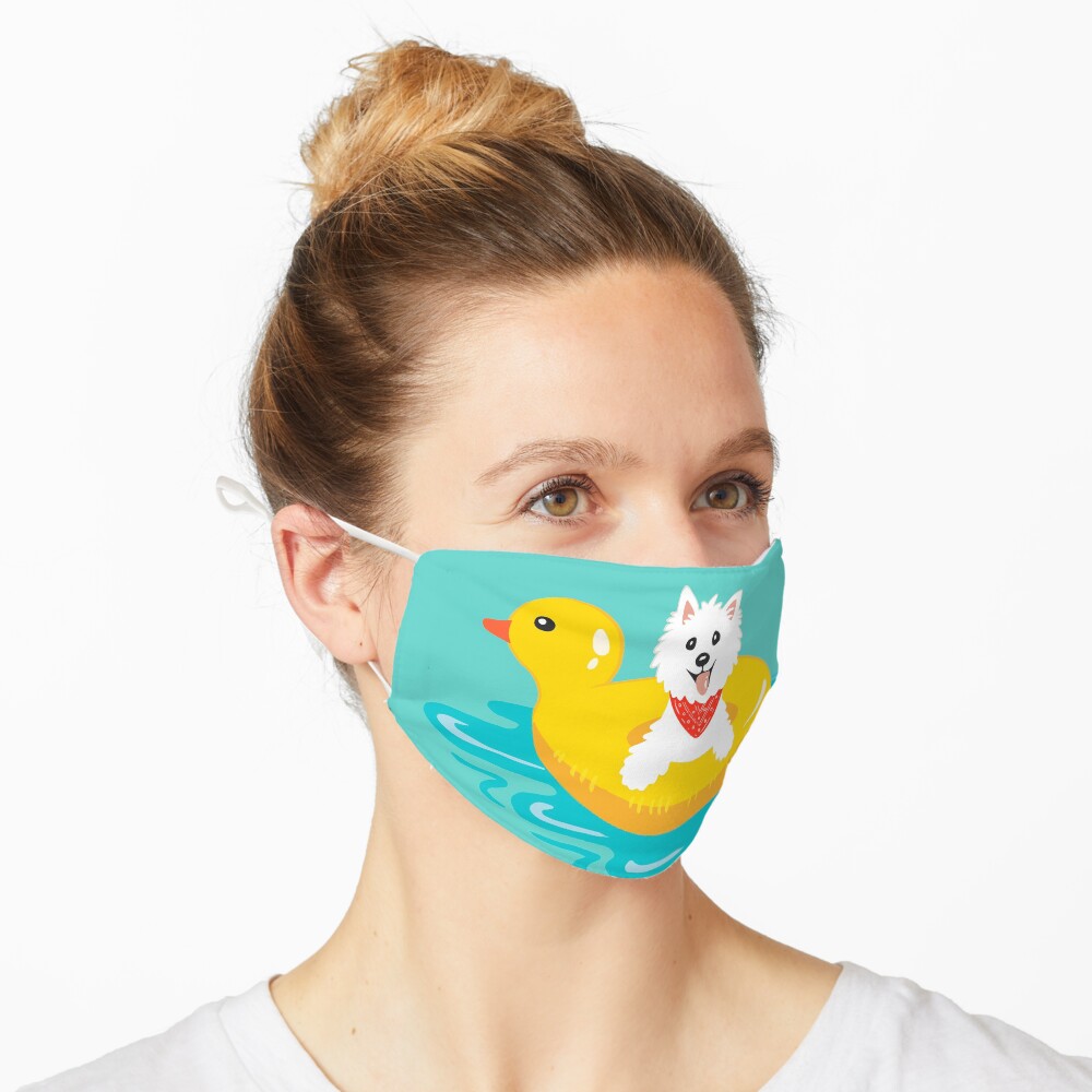 Westie puppy at sea Mask