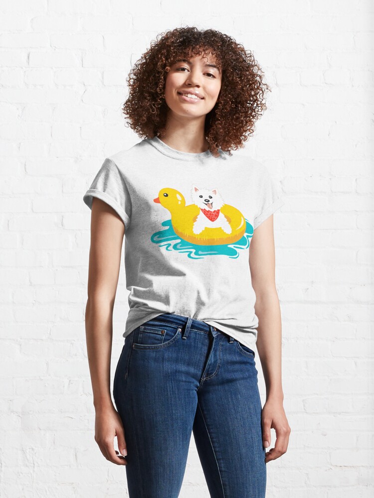 Alternate view of Westie puppy at sea Classic T-Shirt