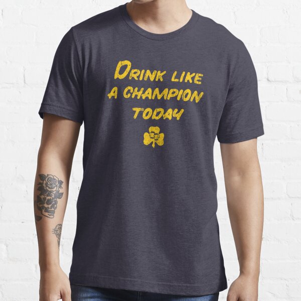 Drink a Champion - South Bend Style Dark Blue" T-shirt by medallion |