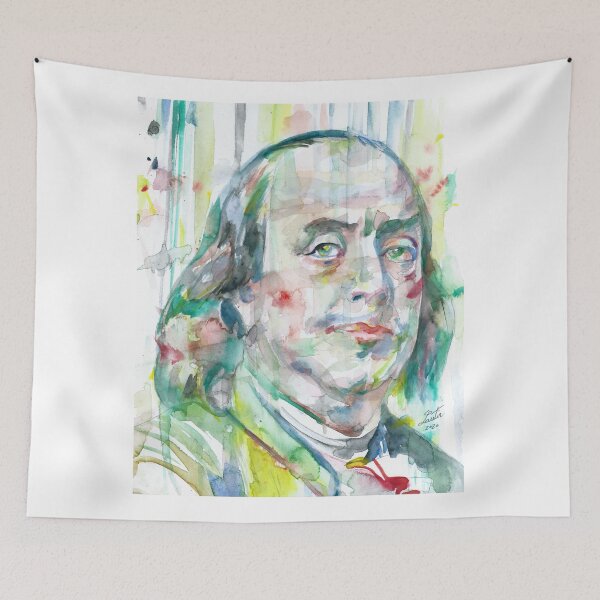 Artikelvorschau, BENJAMIN FRANKLIN Aquarellporträt.1 entworfen und verkauft von lautir.