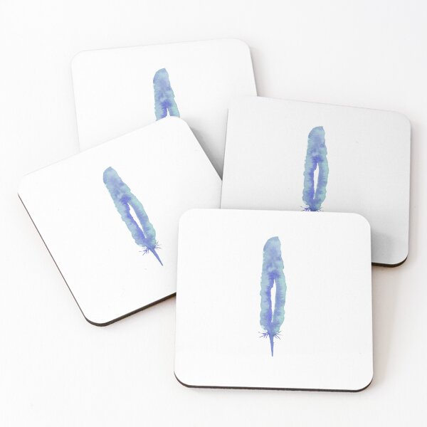 Item preview, aqua blue hand painted watercolor feather designed and sold by dodidoodles.