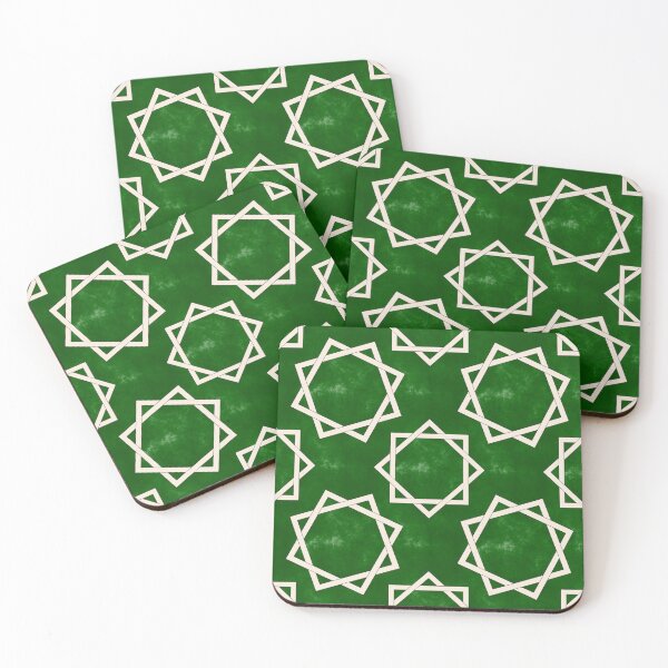 Item preview, Octagrams on Green Clouds Pattern designed and sold by SolarCross.