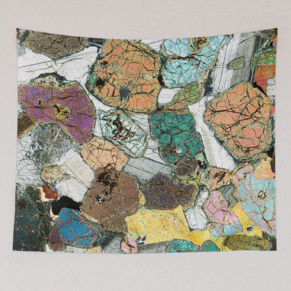 Item preview, Geology gift - Peridotite from Ardnamurchan, Scotland Rock Thin Section Microscope Photo designed and sold by SciArtImages.