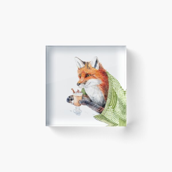 Item preview, Cozy Fox Drinking Pumpkin Spice Latte designed and sold by Goosi Art.