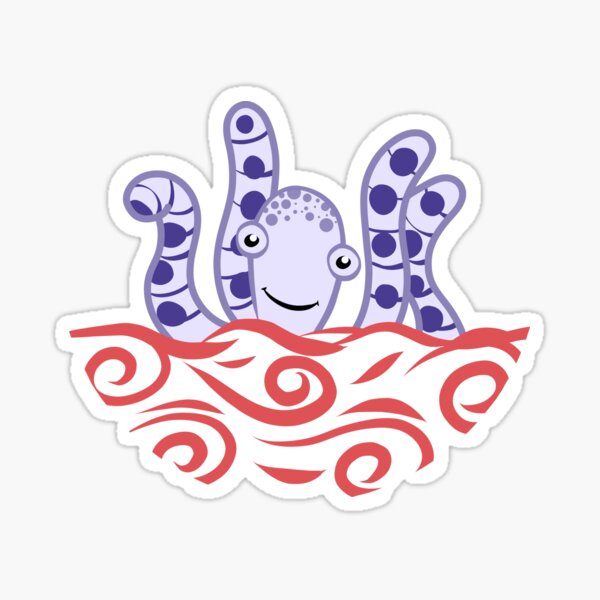 Friendly Purple Octopus Sticker