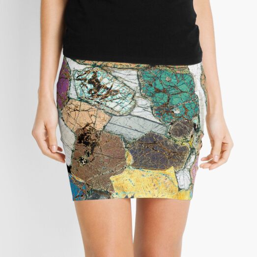 Geology gift - Peridotite from Ardnamurchan, Scotland Rock Thin Section Microscope Photo Mini Skirt