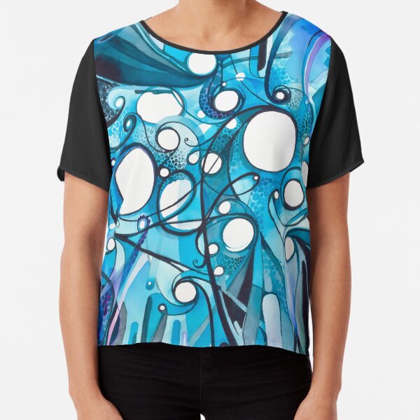 Medium Hadron Collider - Watercolor Painting Chiffon Top