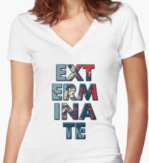 Exterminate Women's Fitted V-Neck T-Shirt