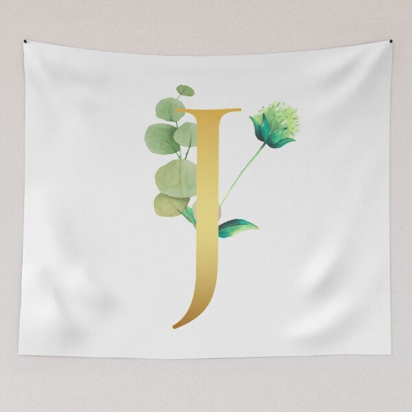 Item preview, Floral Gold Monogram J - Letter Art designed and sold by MysticMagpie.