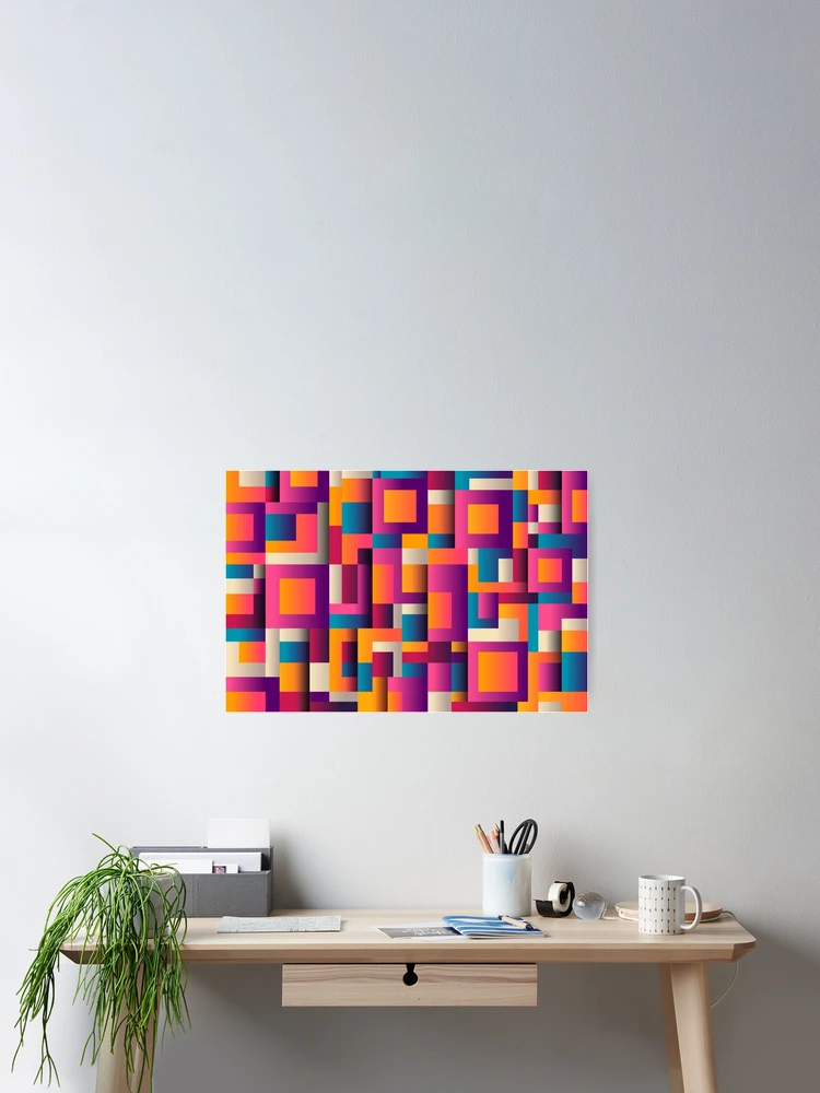 Thumbnail 2 of 3, Poster, Colorful Geometric Pattern designed and sold by AmandaDesign.