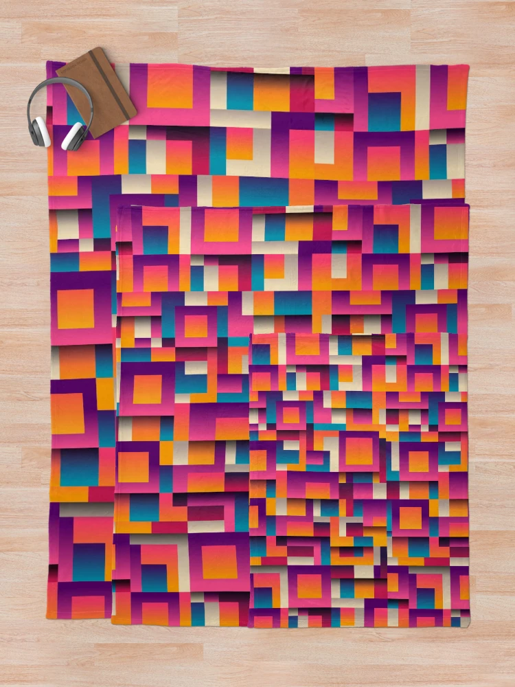 Thumbnail 5 of 6, Throw Blanket, Colorful Geometric Pattern designed and sold by AmandaDesign.