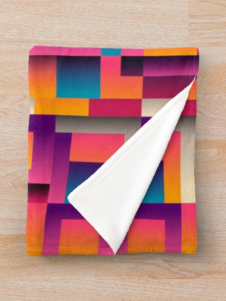 Thumbnail 3 of 6, Throw Blanket, Colorful Geometric Pattern designed and sold by AmandaDesign.