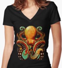 the octopus Women's Fitted V-Neck T-Shirt