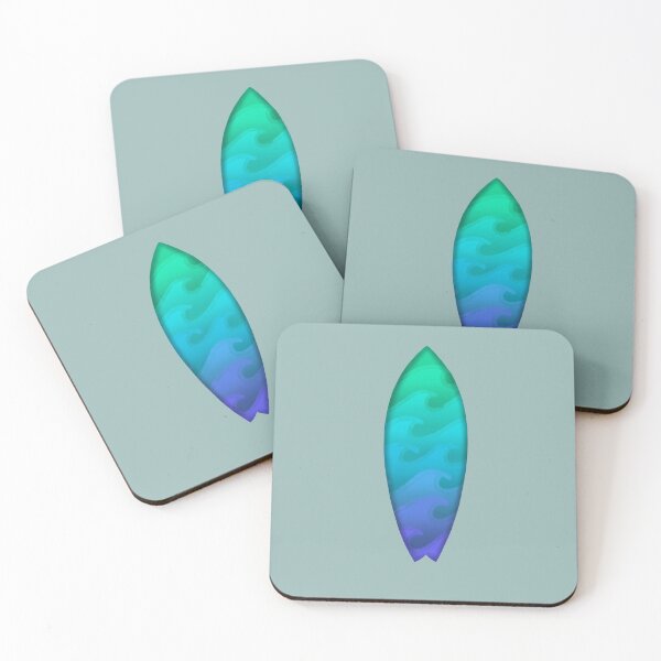 Item preview, Surfboard with waves designed and sold by Pickle-Lily.