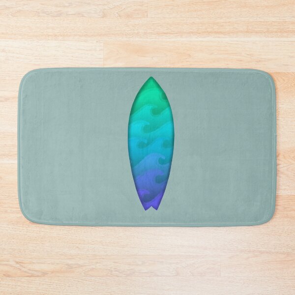 Item preview, Surfboard with waves designed and sold by Pickle-Lily.