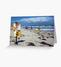Beach Sign Three Greeting Card