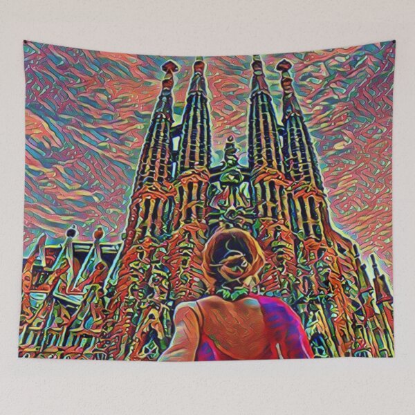 Item preview, Spain Sagrada Familia Artistic Illustration Corrosive Style designed and sold by D4li98.