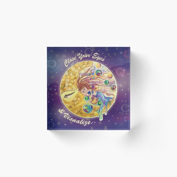 Girl Moon Acrylic Block