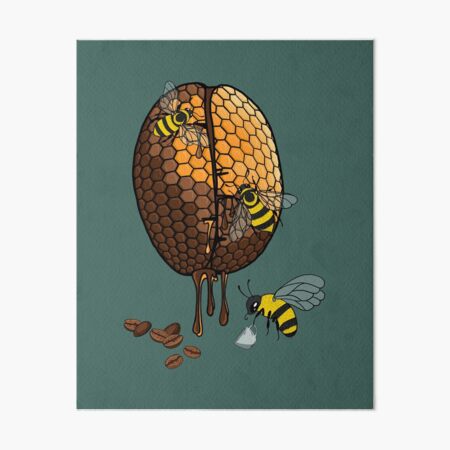 Artikel-Vorschau von Bienen trinken Kaffee - Kaffeebohnen-Bienenstock, designt und verkauft von Craftypineapple.