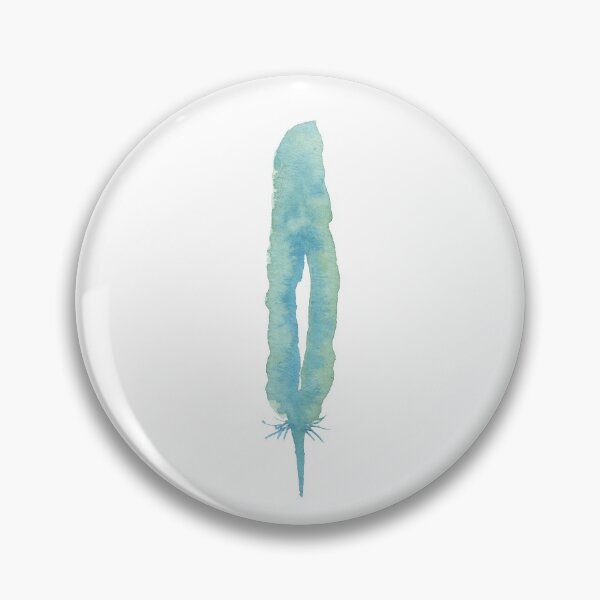 Item preview, aqua green hand painted watercolor feather designed and sold by dodidoodles.