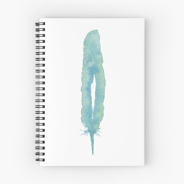 Item preview, aqua green hand painted watercolor feather designed and sold by dodidoodles.