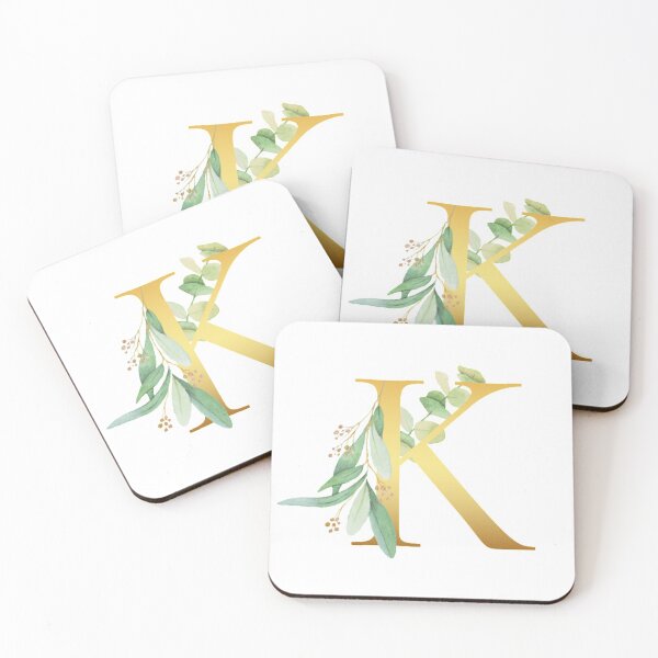 Item preview, Floral Gold Monogram K - Letter Art designed and sold by MysticMagpie.