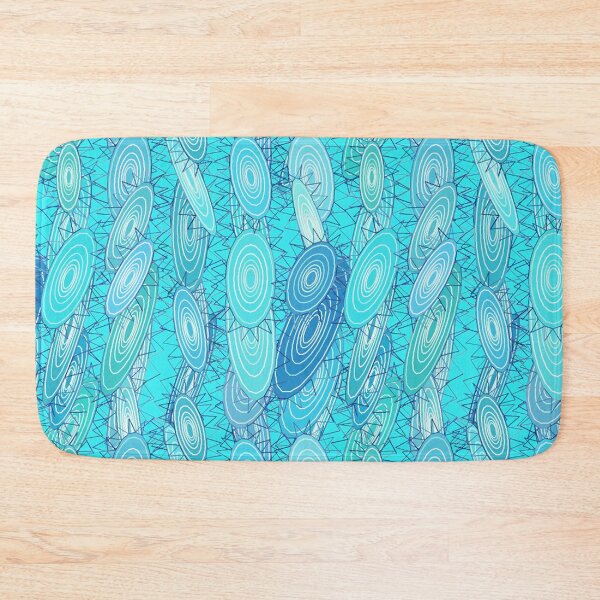 Item preview, "Vinyl Blues" abstract - turquoise, blue, white designed and sold by Marymarice.