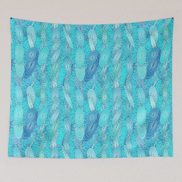 Item preview, "Vinyl Blues" abstract - turquoise, blue, white designed and sold by Marymarice.