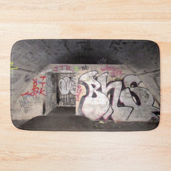 Item preview, Graffitied WW2 Blast Wall in Ouseburn Culvert, dark Tunnel, Newcastle UK designed and sold by Andrew Morrell.