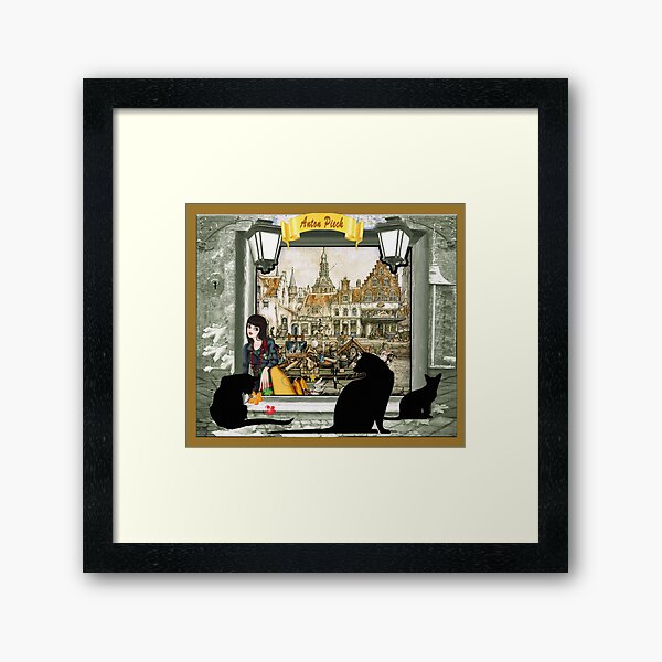 November - Canals in old Amsterdam Framed Art Print