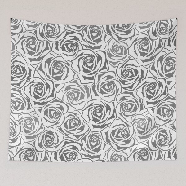 Item preview, Gray and white pattern with roses. designed and sold by Naddya.