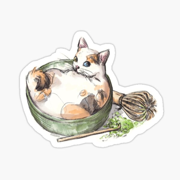 Matcha Cat Sticker