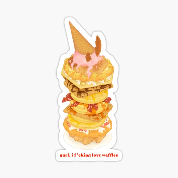 I Love Waffles Stickers Redbubble - do you like waffles roblox