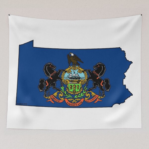 Item preview, Pennsylvania Map With Pennsylvania State Flag designed and sold by Havocgirl.