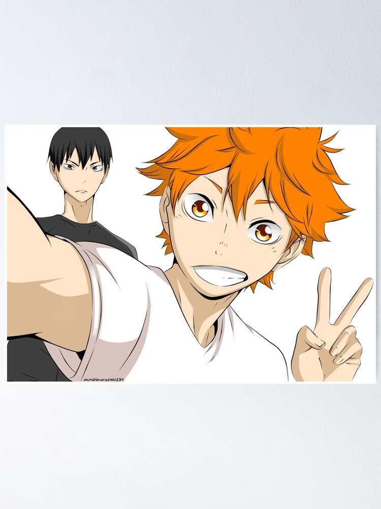 Hinata And Kageyama Selfie Haikyuu Poster By Elsogoals Redbubble