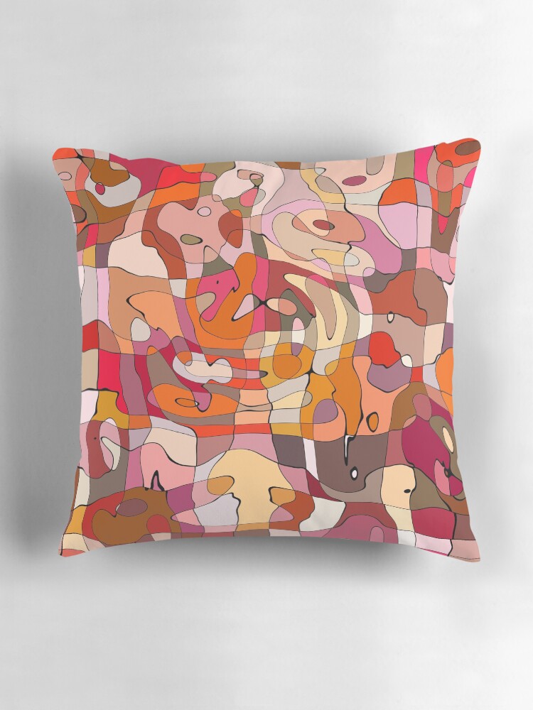 Thumbnail 3 of 4, Pillow, Abstract Colorful Pattern designed and sold by AmandaDesign.