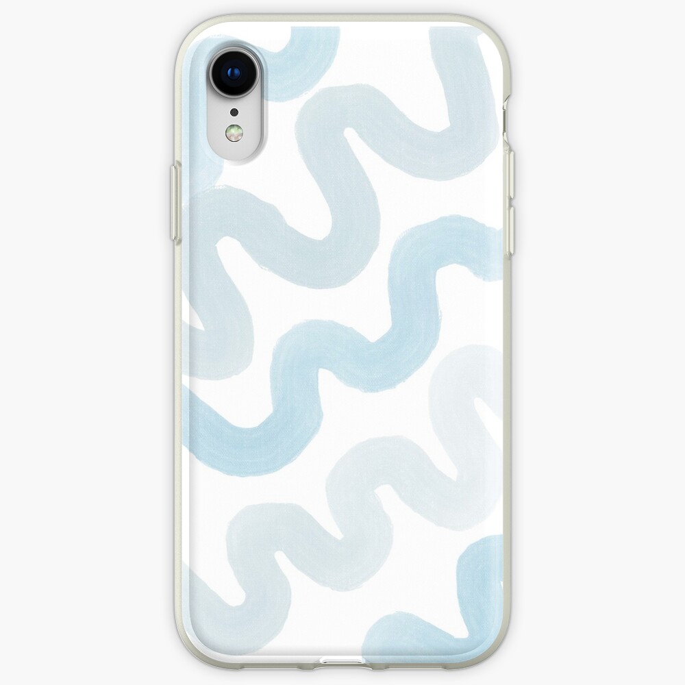 "Blue Painted Squiggly Lines" iPhone Case & Cover by teiakornienko