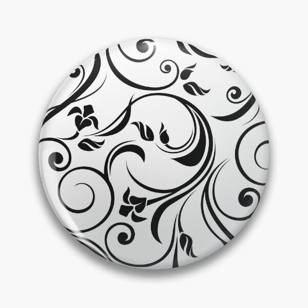 Item preview, Black and white floral pattern with small flowers and whorls. designed and sold by Naddya.