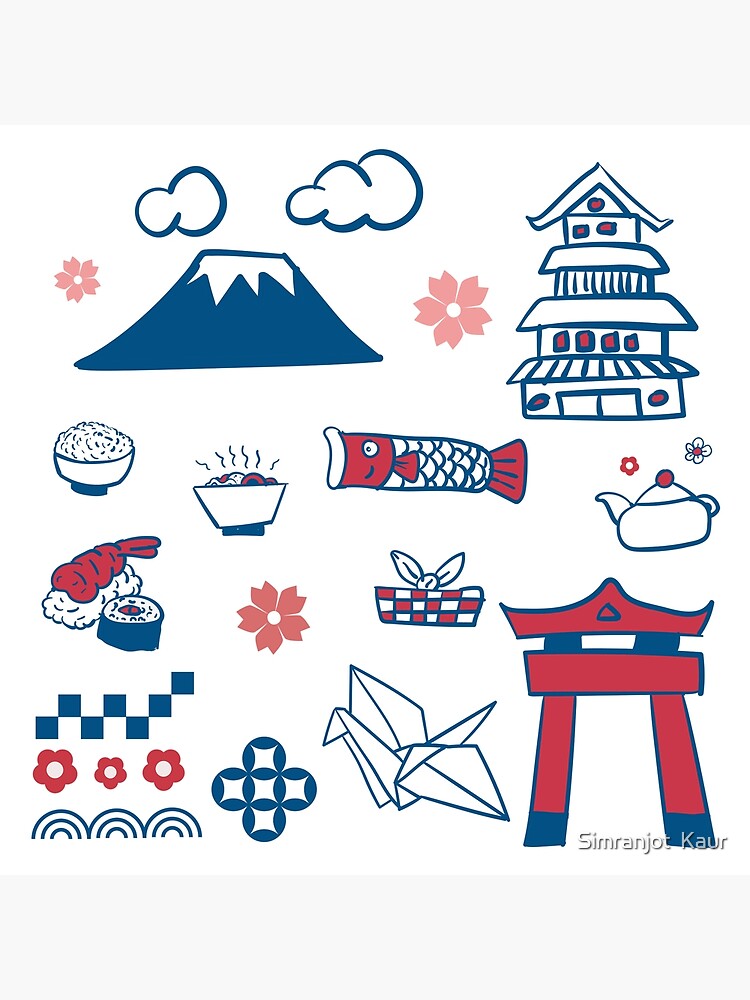 "Japanese Sticker Set" Poster by simranjotkaur Redbubble