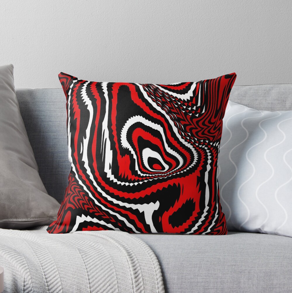 TheCoffeeCupLife: Alejandro's Red, White, & Black Throw Pillow
