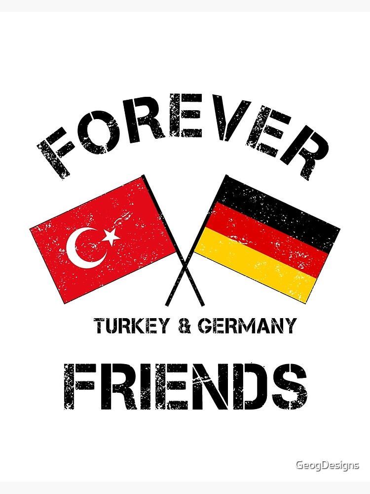 Galeriedruck mit Deutschland Türkei Flagge Fahne gekreuzt Freunde