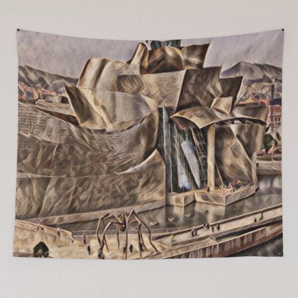 Item preview, Spain Bilbao Guggenheim Museum Illustration Dry Leaf designed and sold by D4li98.