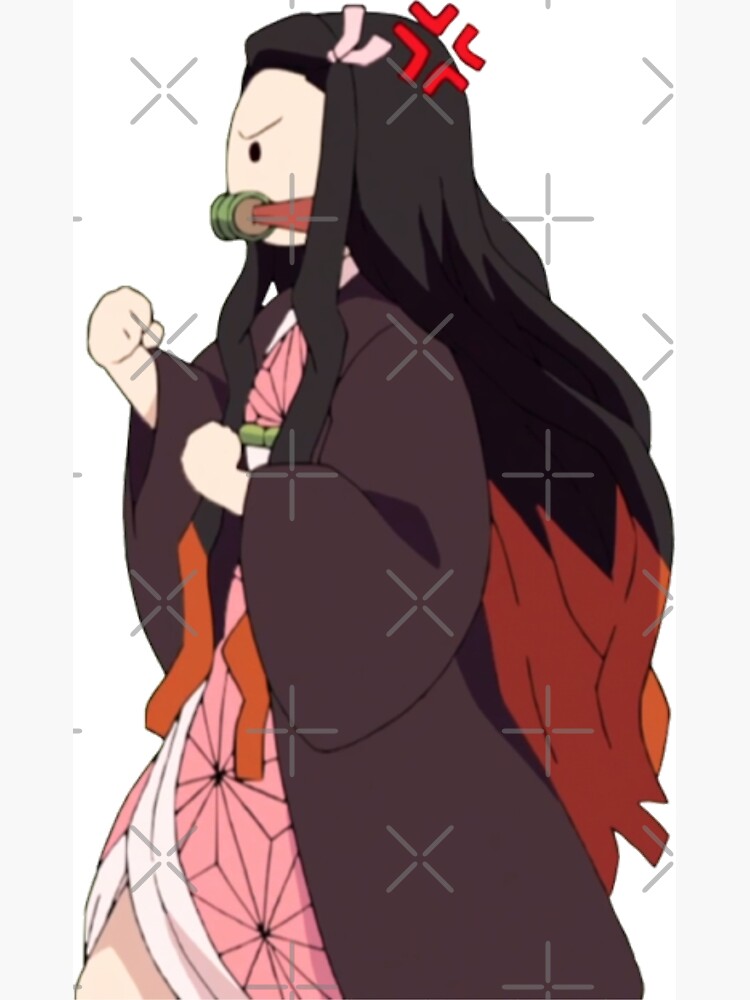 Nezuko Kamado Angry Demon Slayer Kimetsu No Yaiba Greeting Card By Elsogoals Redbubble