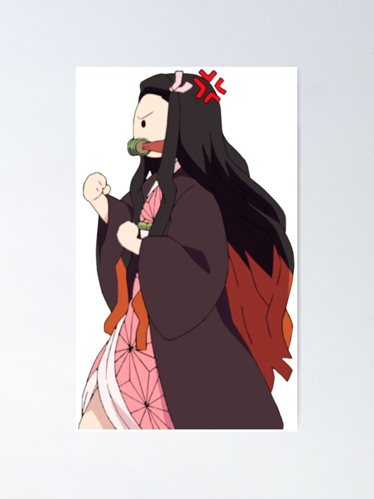 Nezuko Kamado Angry Demon Slayer Kimetsu No Yaiba Poster By Elsogoals Redbubble