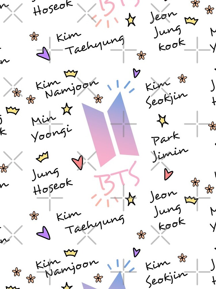 "BTS doodle art (member names)" iPhone Case & Cover by