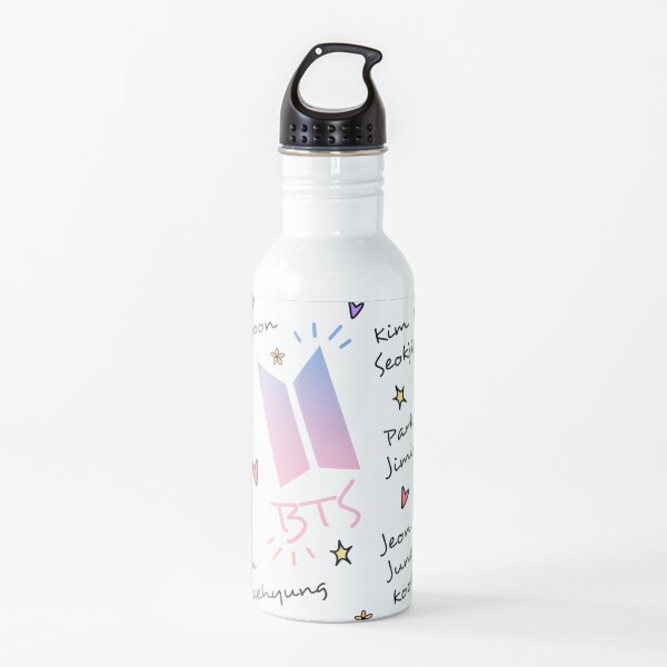 BTS doodle art (nombres de miembros) Botella de agua