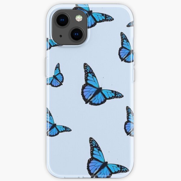 Light blue butterfly iPhone Soft Case